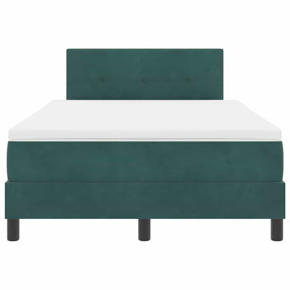 Letto a molle con testiera Verde scuro 120 x 190 cm Velluto