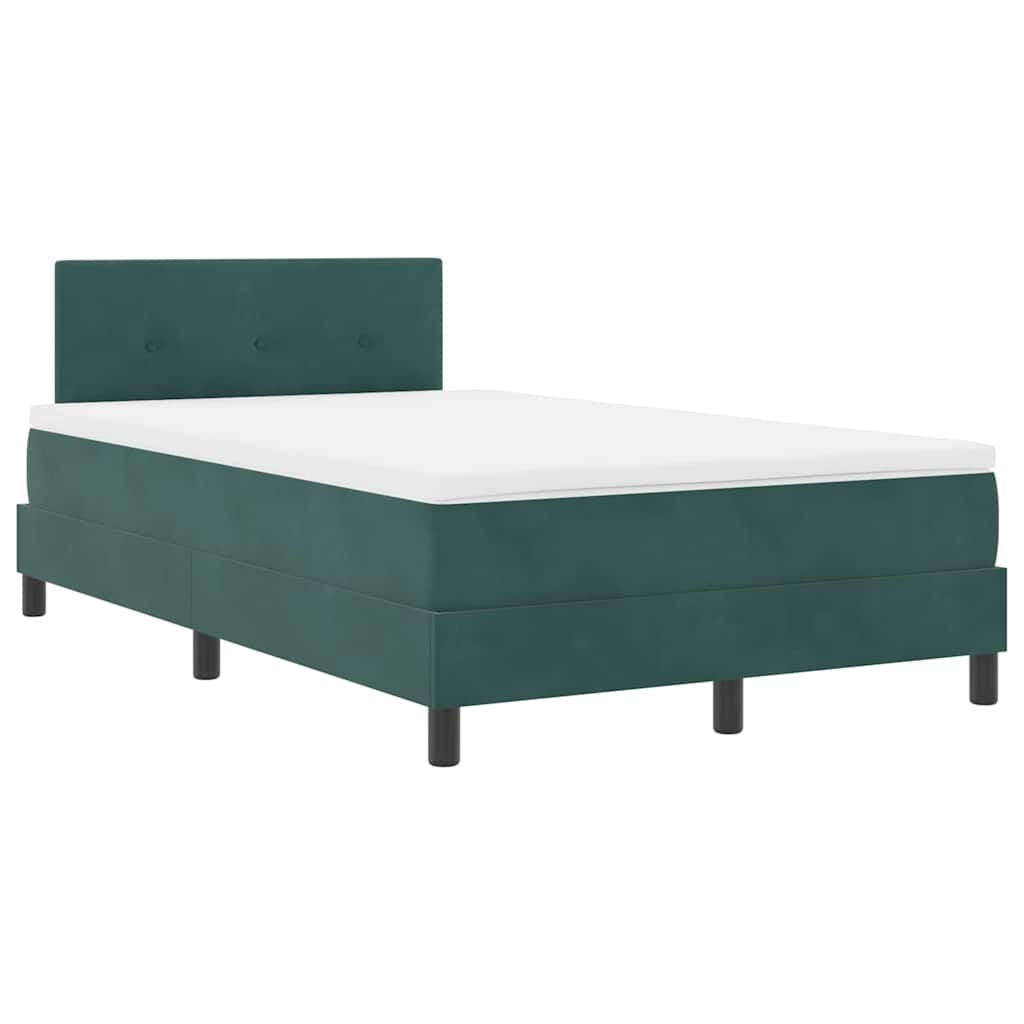 Letto a molle con testiera Verde scuro 120 x 200 cm Velluto