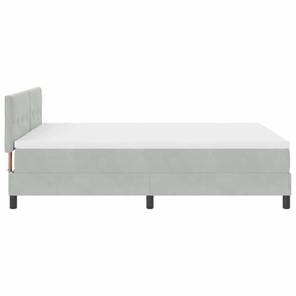 Letto a Sorgente LED Grigio chiaro 140 x 190 cm Velluto | homemem39