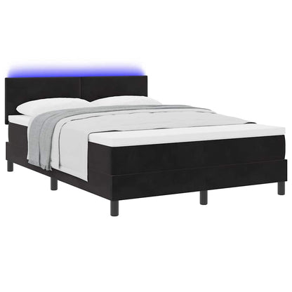 Letto a Sorgente LED con strisce LED Nero 140 x 200 cm Velluto | homemem39