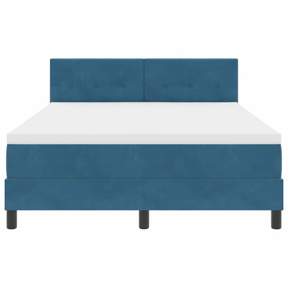 Letto a Sorgente LED Blu Scuro 160 x 200 cm Velluto | homemem39