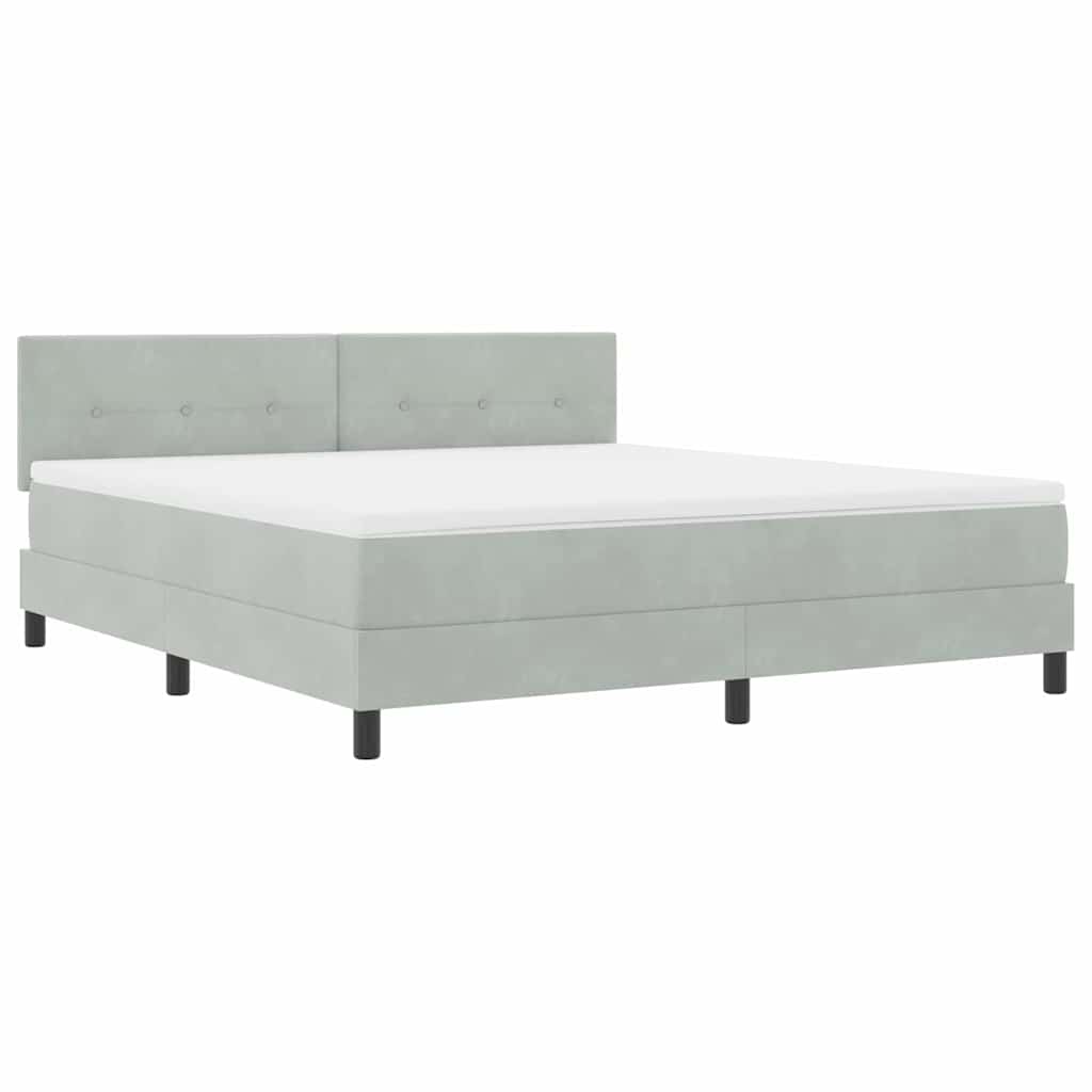 Letto a Sorgente LED Grigio chiaro 180 x 200 cm Velluto | homemem39