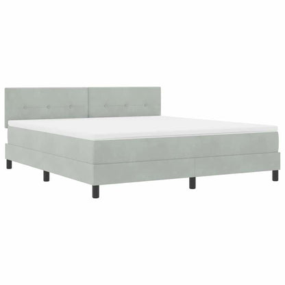Letto a Sorgente LED Grigio chiaro 180 x 200 cm Velluto | homemem39