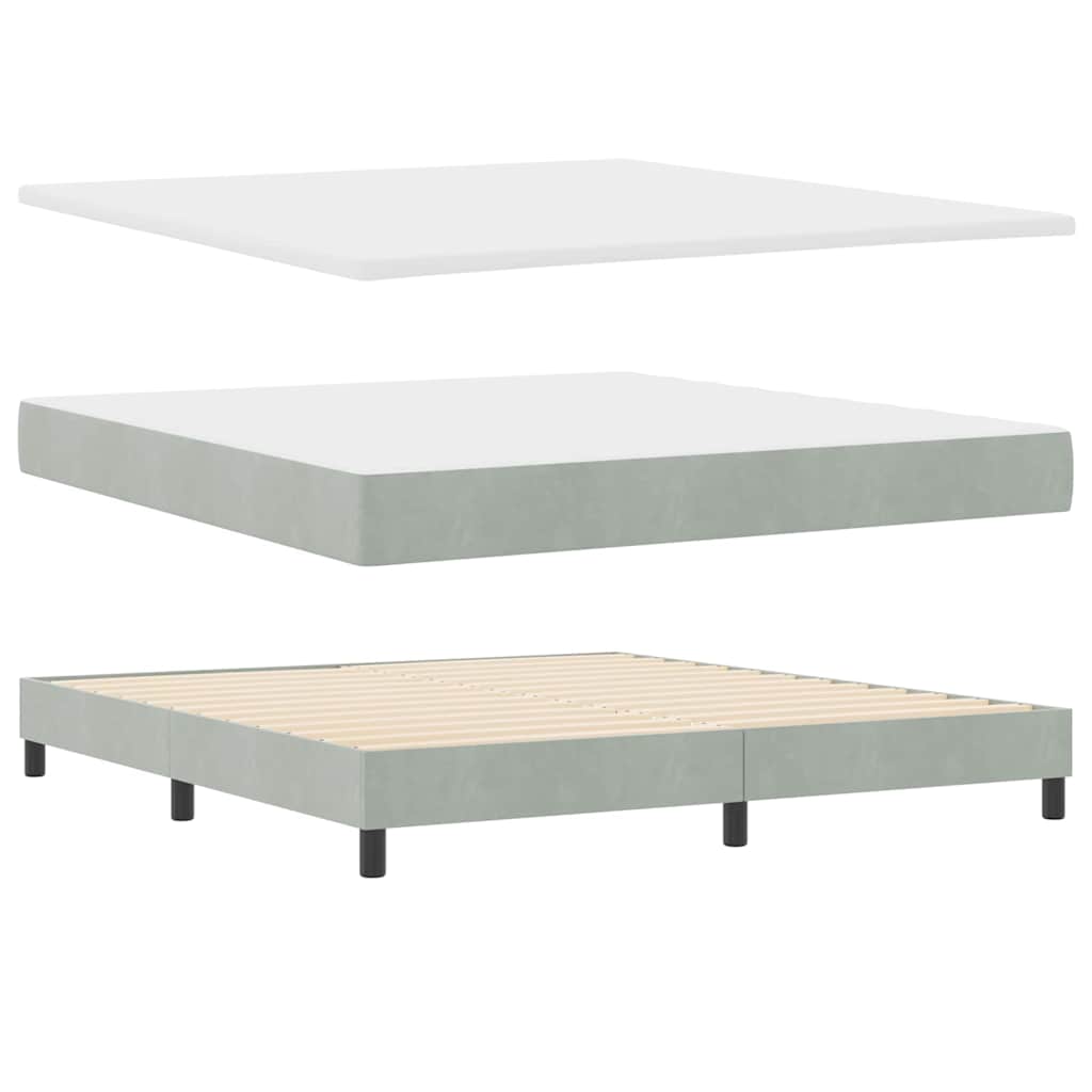 Letto a Sorgente LED Grigio chiaro 180 x 200 cm Velluto | homemem39
