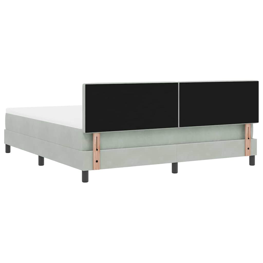 Letto a Sorgente LED Grigio chiaro 180 x 200 cm Velluto | homemem39