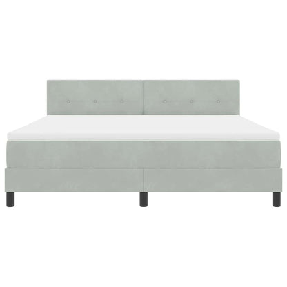 Letto a Sorgente LED Grigio chiaro 180 x 200 cm Velluto | homemem39