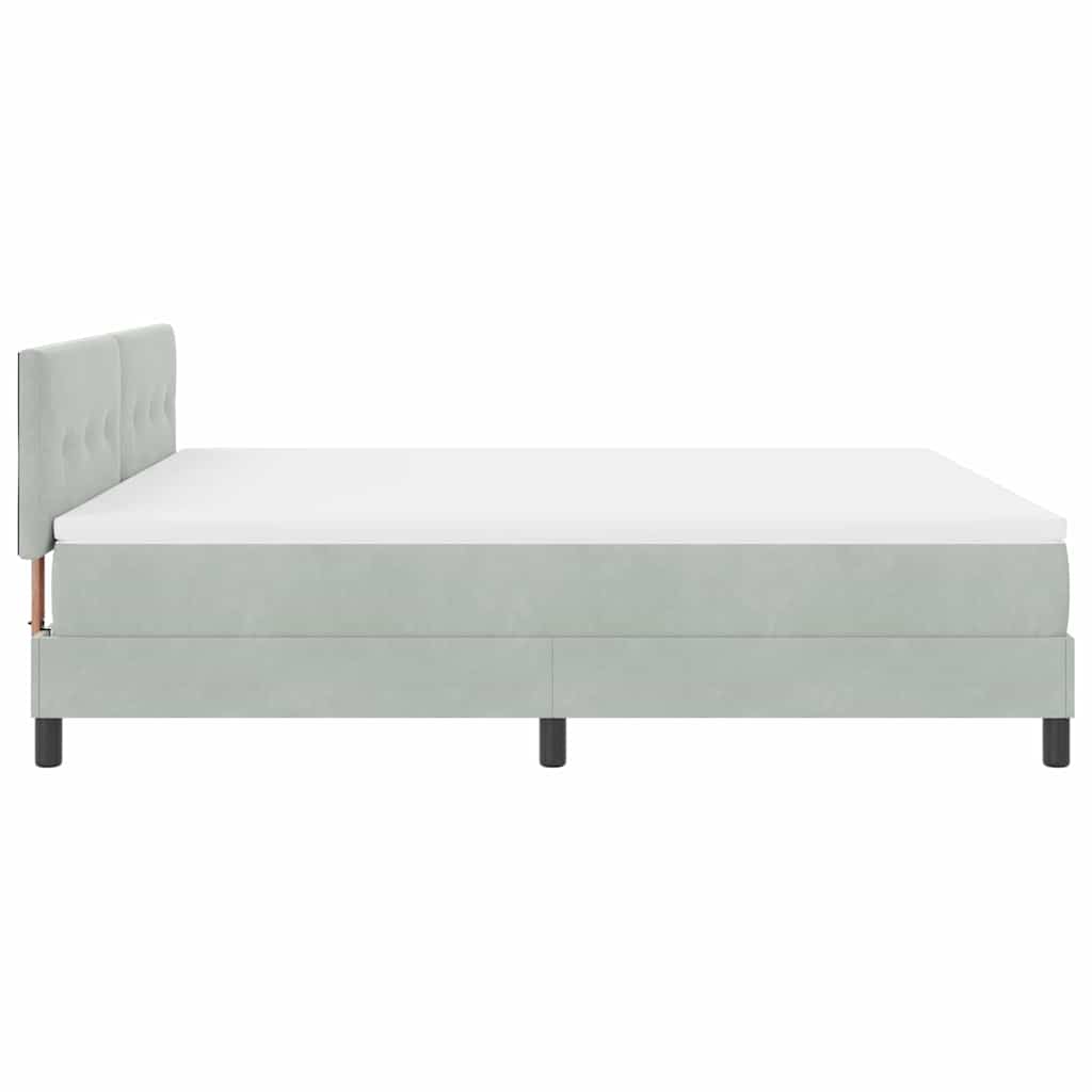 Letto a Sorgente LED Grigio chiaro 180 x 200 cm Velluto | homemem39