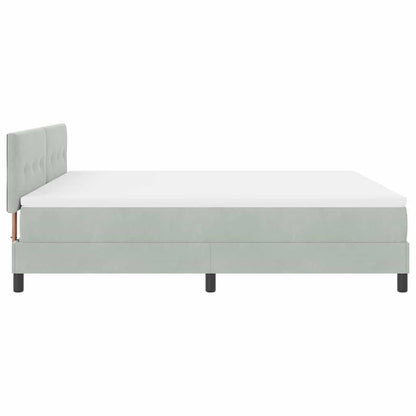Letto a Sorgente LED Grigio chiaro 180 x 200 cm Velluto | homemem39