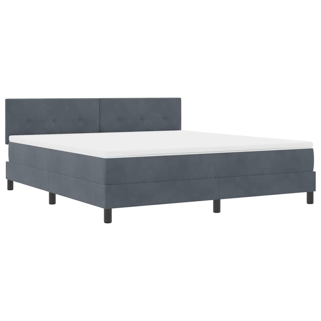 Letto a Sorgente LED Grigio scuro 180 x 200 cm Velluto | homemem39