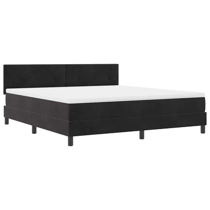 Letto a Sorgente LED con strisce LED Nero 180 x 200 cm Velluto | homemem39