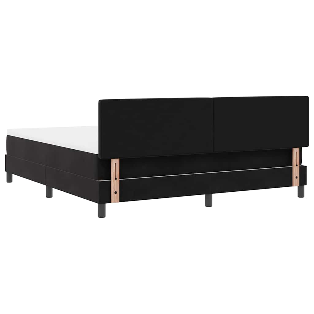 Letto a Sorgente LED con strisce LED Nero 180 x 200 cm Velluto | homemem39