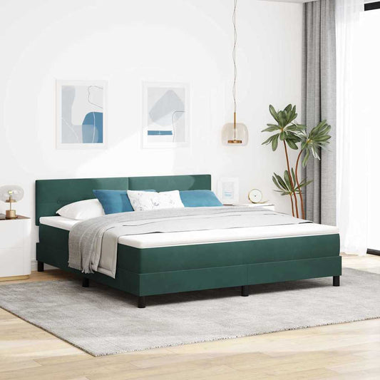 Letto a Sorgente LED Verde Scuro 180 x 200 cm Velluto | homemem39