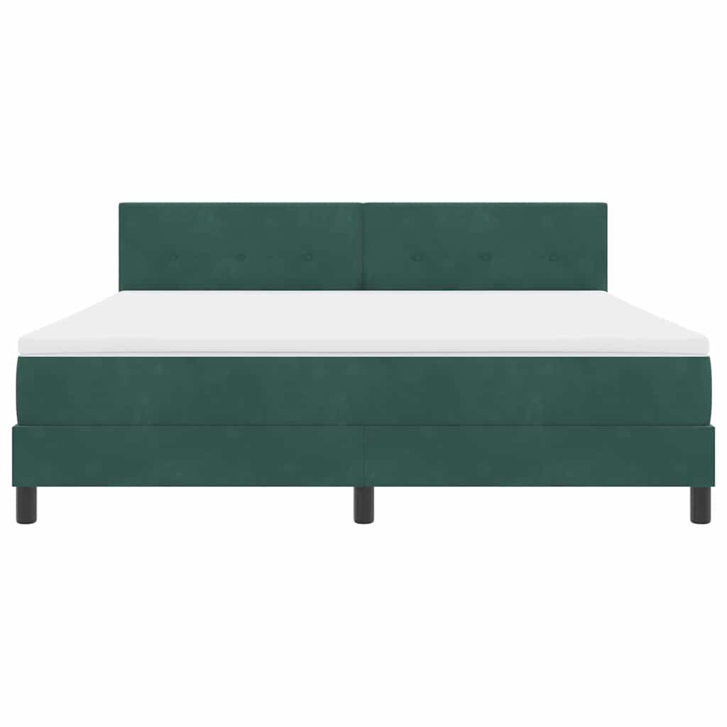 Letto a Sorgente LED con led Verde Scuro 180 x 200 cm Velluto