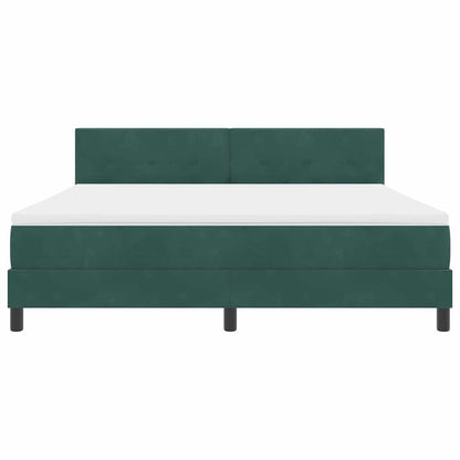 Letto a Sorgente LED con led Verde Scuro 180 x 200 cm Velluto