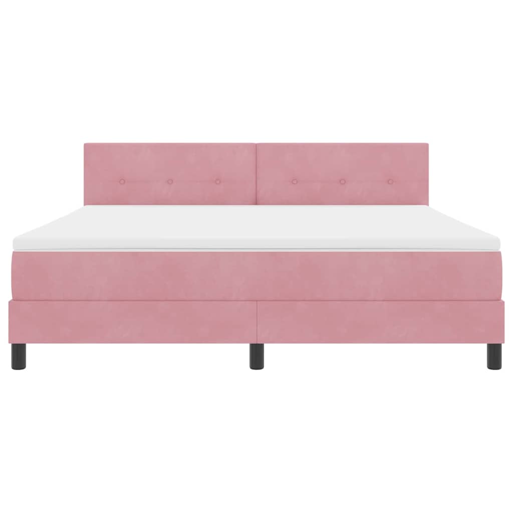 Letto a Sorgente LED con strisce LED Rosa 180 x 200 cm Velluto | homemem39