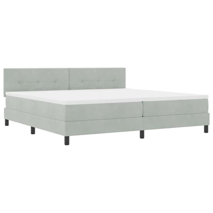 Letto a molle con testiera Grigio chiaro 200 x 200 cm Velluto