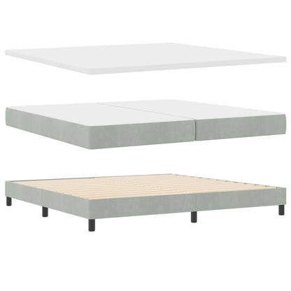 Letto a Sorgente LED Grigio chiaro 200 x 200 cm Velluto | homemem39
