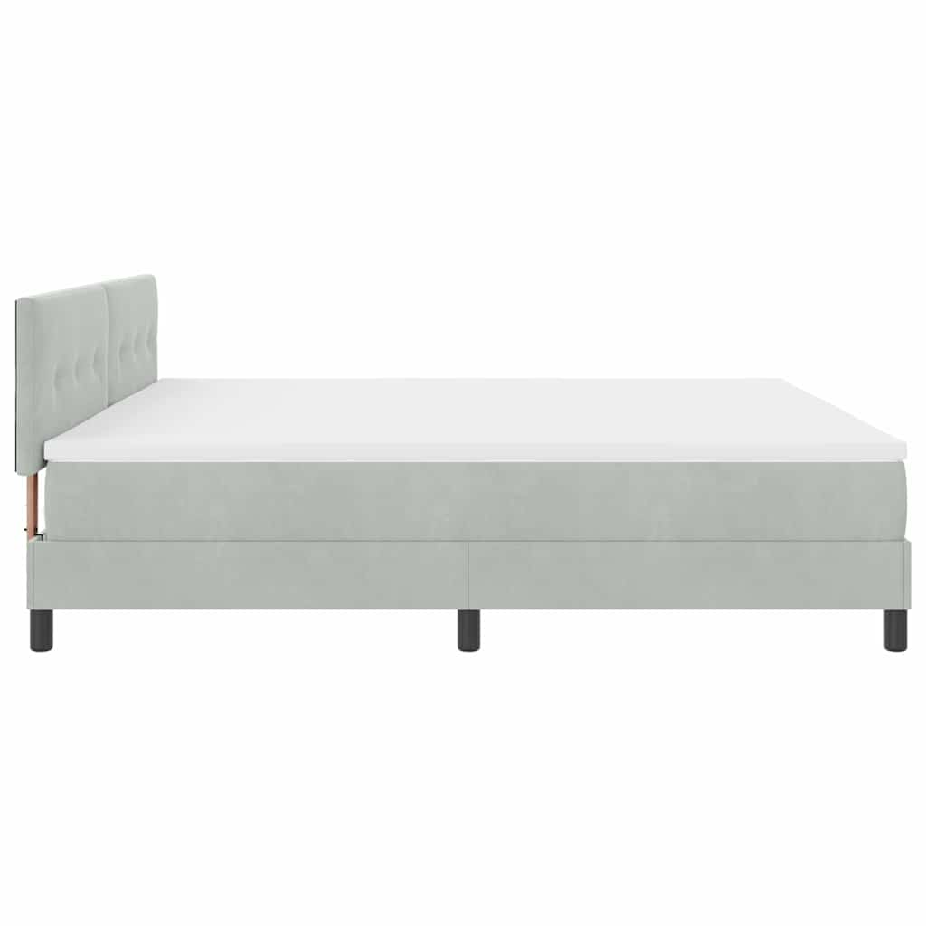 Letto a molle con testiera Grigio chiaro 200 x 200 cm Velluto