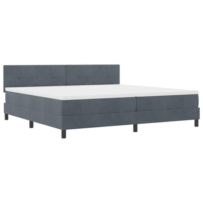 Letto a molle con testiera Grigio scuro 200 x 200 cm Velluto