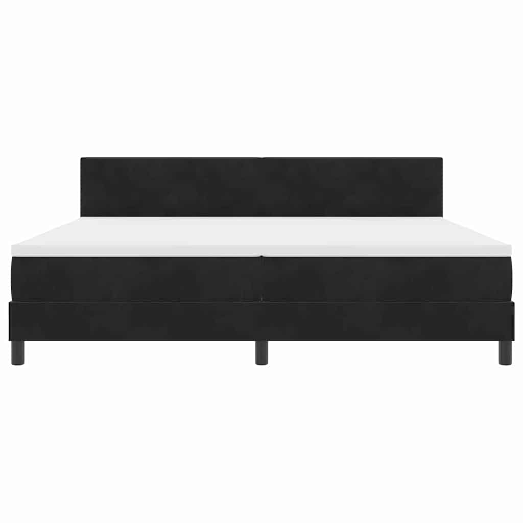 Letto a molle con testiera Nero 200 x 200 cm Velluto - homemem39