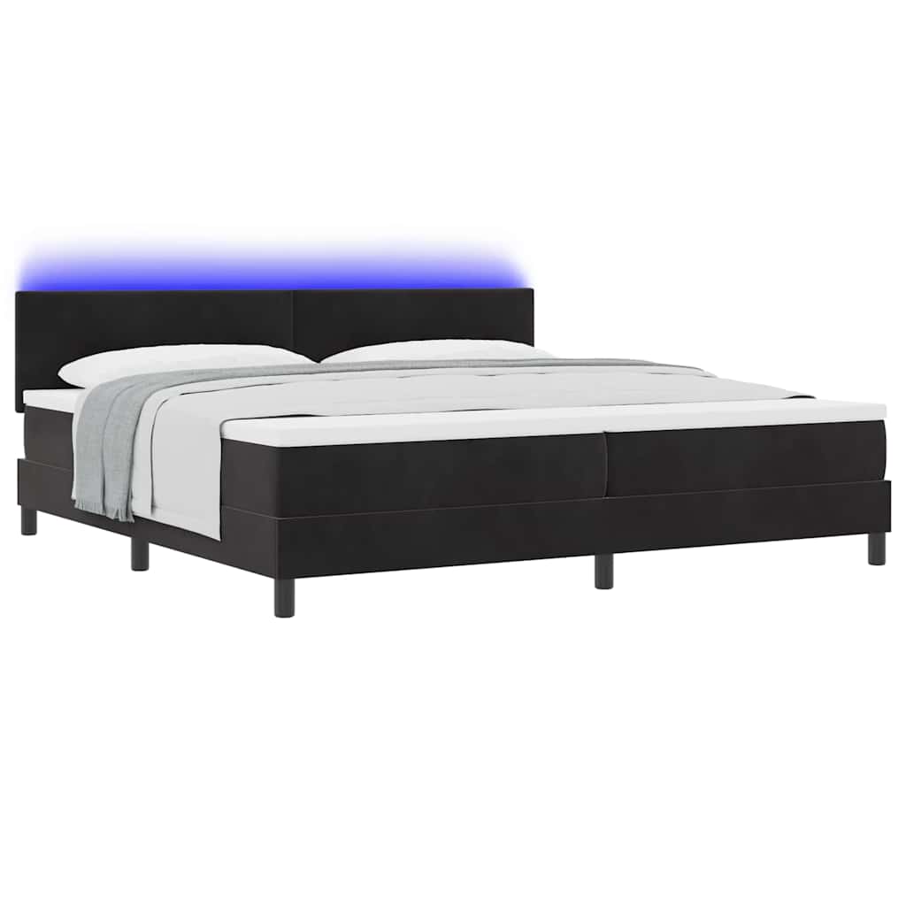 Letto a molle con testiera Nero 200 x 200 cm Velluto - homemem39