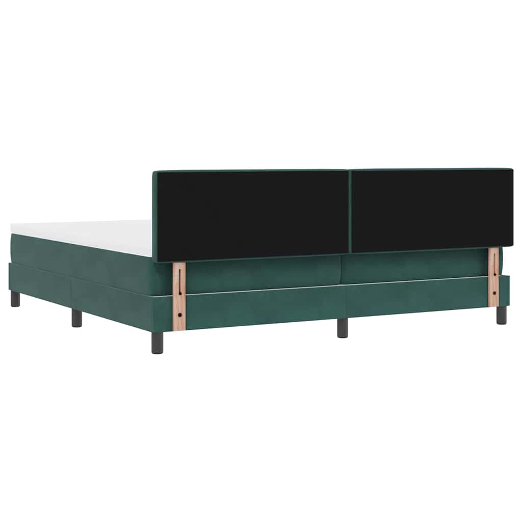 Letto a Sorgente LED Verde Scuro 200 x 200 cm Velluto | homemem39