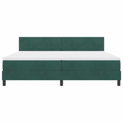 Letto a Sorgente LED Verde Scuro 200 x 200 cm Velluto | homemem39