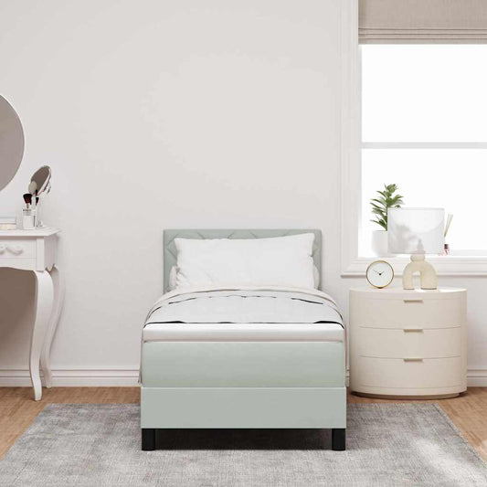Letto a Sorgente LED Grigio chiaro 80 x 200 cm Velluto | homemem39