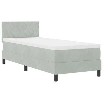 Letto a Sorgente LED Grigio chiaro 80 x 200 cm Velluto | homemem39
