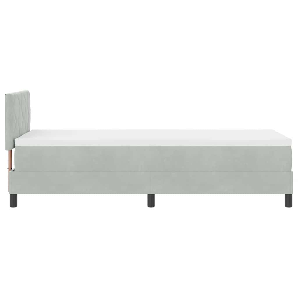 Letto a Sorgente LED Grigio chiaro 80 x 200 cm Velluto | homemem39