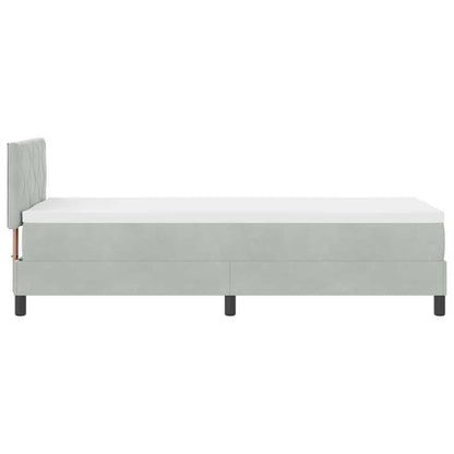Letto a Sorgente LED Grigio chiaro 80 x 200 cm Velluto | homemem39