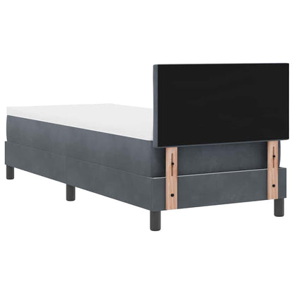 Letto a Sorgente LED Grigio scuro 80 x 200 cm Velluto | homemem39