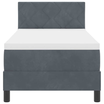 Letto a Sorgente LED Grigio scuro 80 x 200 cm Velluto | homemem39