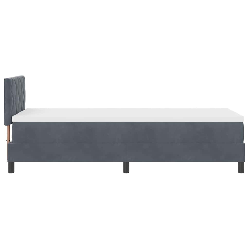 Letto a Sorgente LED Grigio scuro 80 x 200 cm Velluto | homemem39