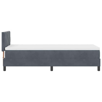 Letto a Sorgente LED Grigio scuro 80 x 200 cm Velluto | homemem39