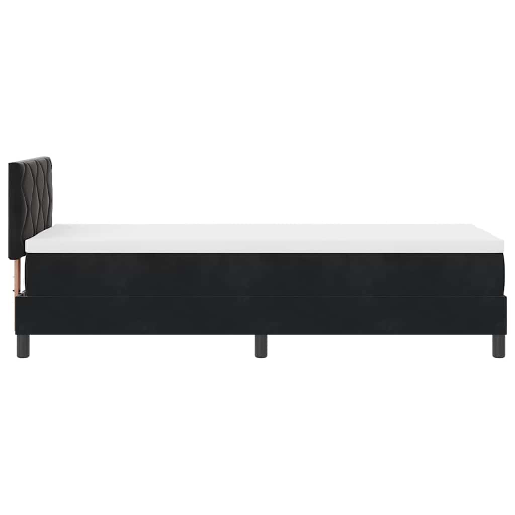 Letto a Sorgente LED con strisce LED Nero 80 x 200 cm Velluto | homemem39