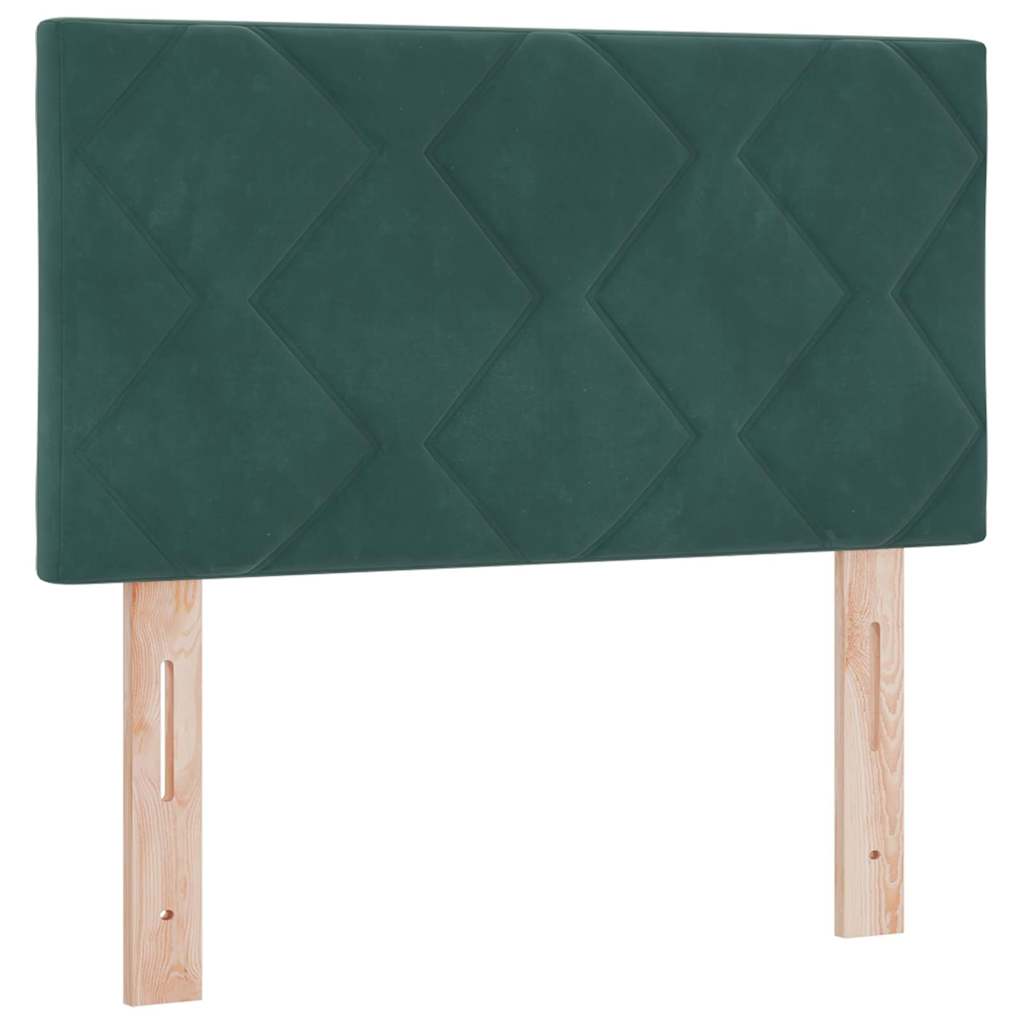 Letto a molle con testiera Verde scuro 80 x 200 cm Velluto