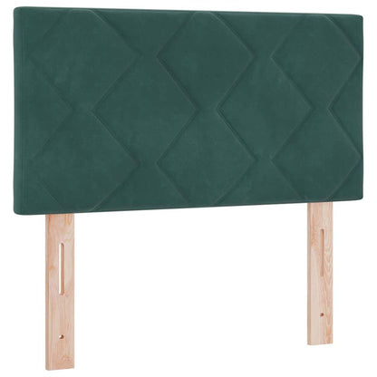 Letto a molle con testiera Verde scuro 80 x 200 cm Velluto
