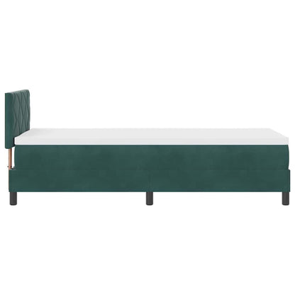 Letto a molle con testiera Verde scuro 80 x 200 cm Velluto