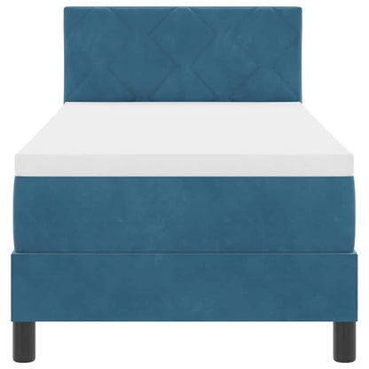 Letto a Sorgente LED con testiera Blu Scuro 80 x 200 cm Velluto | homemem39