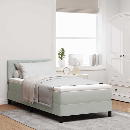 Letto a Sorgente LED Grigio chiaro 90 x 190 cm Velluto | homemem39