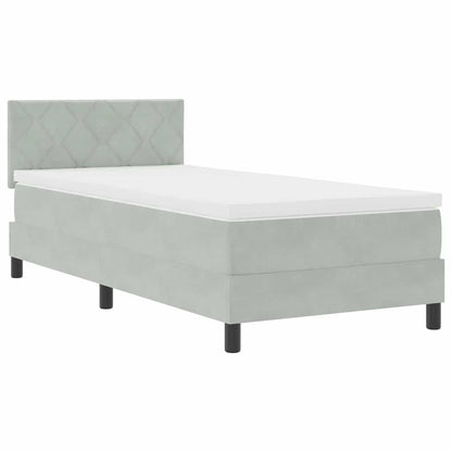 Letto a Sorgente LED Grigio chiaro 90 x 190 cm Velluto | homemem39