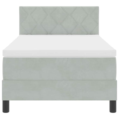 Letto a Sorgente LED Grigio chiaro 90 x 190 cm Velluto | homemem39