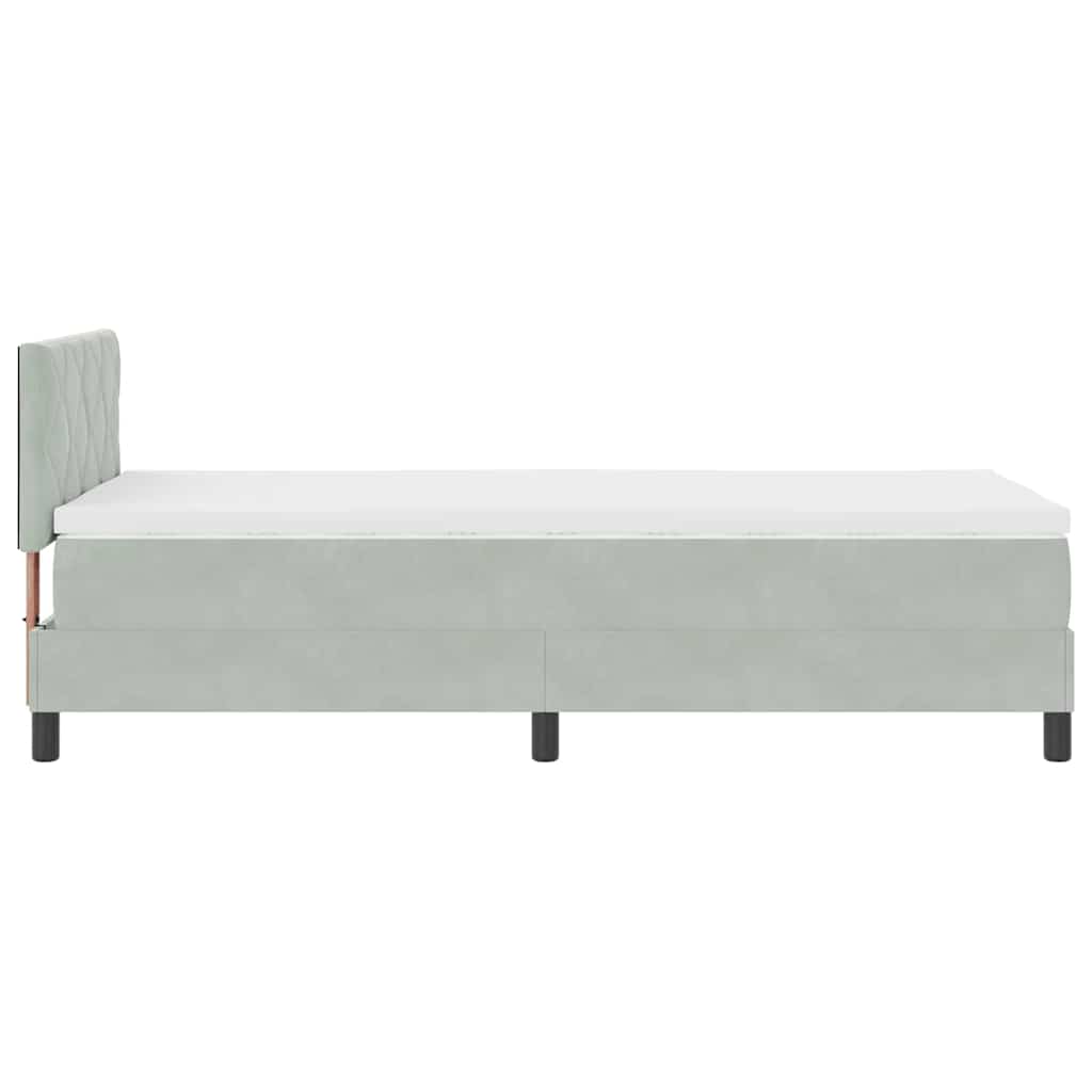 Letto a Sorgente LED Grigio chiaro 90 x 190 cm Velluto | homemem39