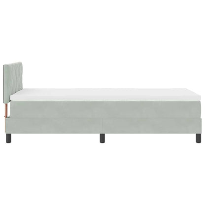 Letto a Sorgente LED Grigio chiaro 90 x 190 cm Velluto | homemem39