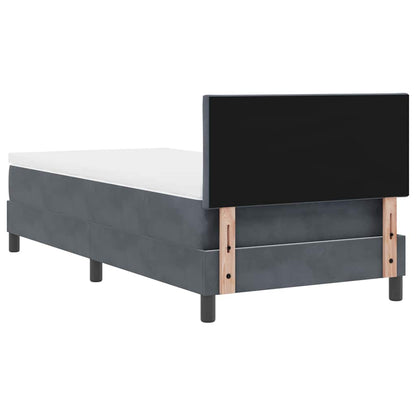 Letto a Sorgente LED Grigio scuro 90 x 190 cm Velluto | homemem39