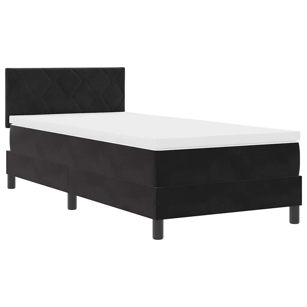 Letto a Sorgente LED con strisce LED Nero 90 x 190 cm Velluto | homemem39