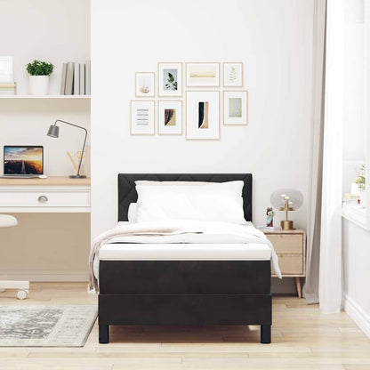 Letto a Sorgente LED con materasso Nero 90 x 200 cm Velluto | homemem39