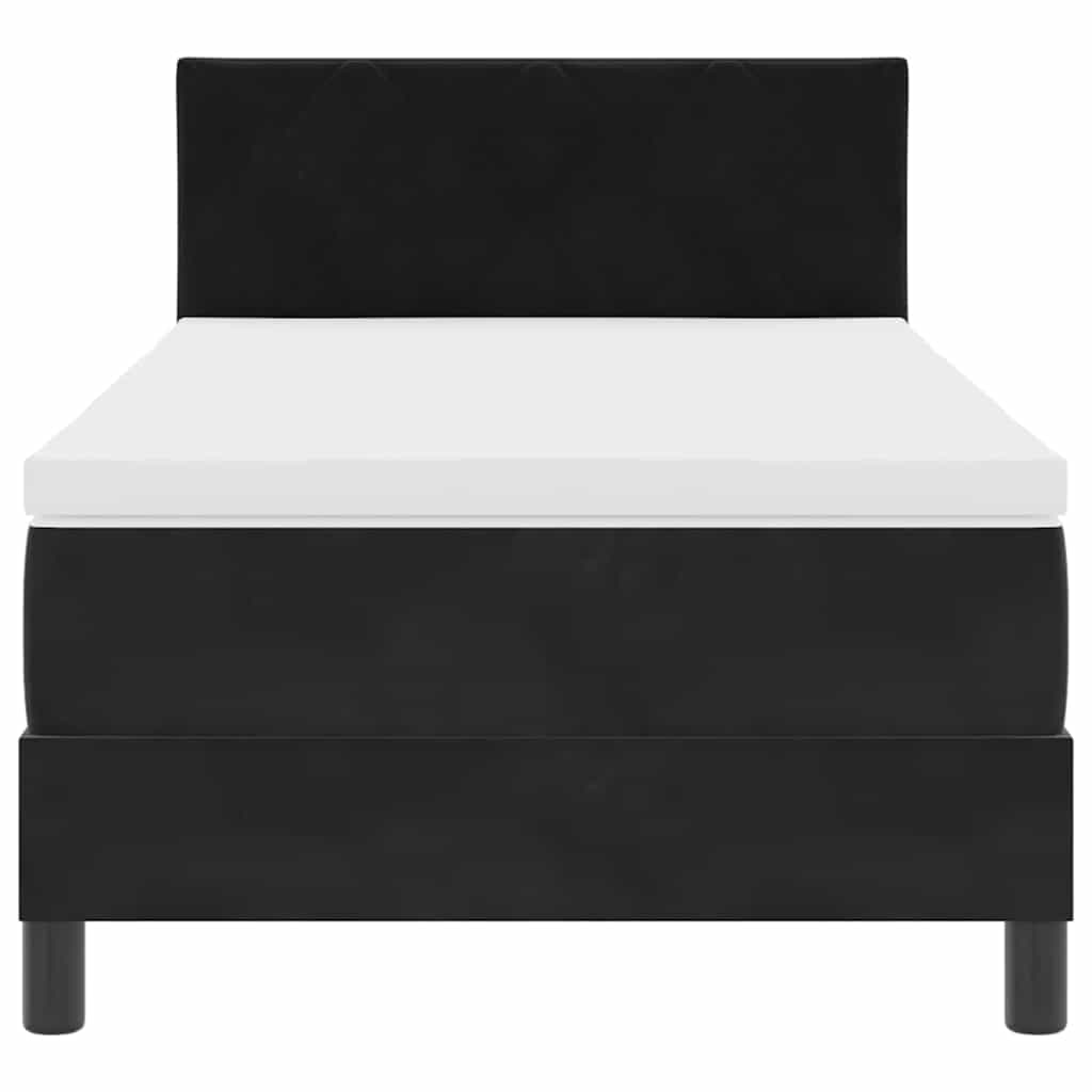 Letto a Sorgente LED con materasso Nero 90 x 200 cm Velluto | homemem39