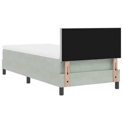 Letto a Sorgente LED Grigio chiaro 100 x 200 cm Velluto | homemem39